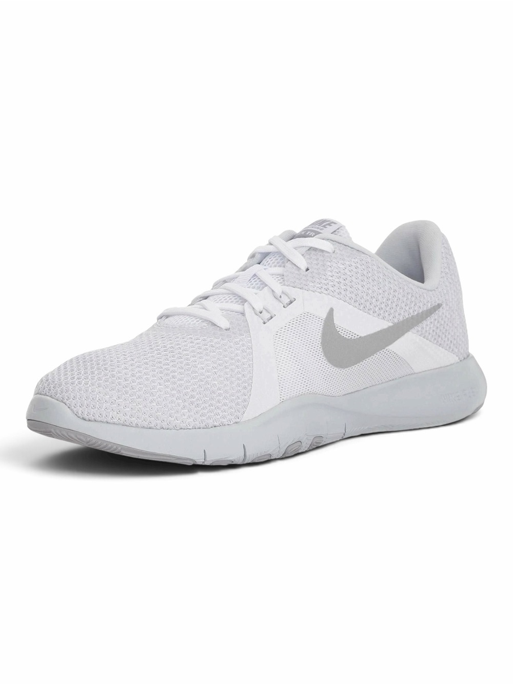 Nike – Flex Trainer 8 Training Sneakers – White Metallic Silver – Sz. 7